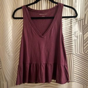 Maroon peplum cropped tank top